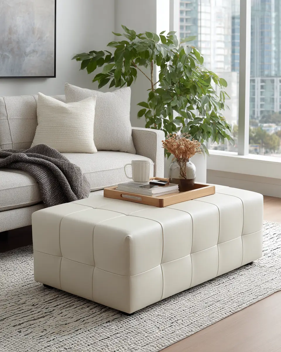 Cream Modern Living Room Decor Ideas