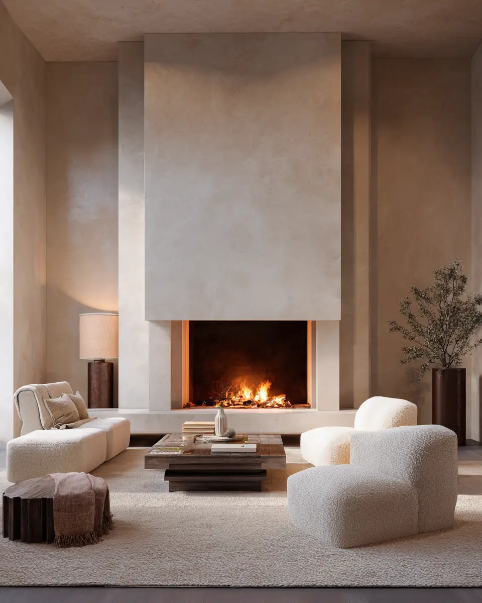 Cream Modern Living Room Decor Ideas