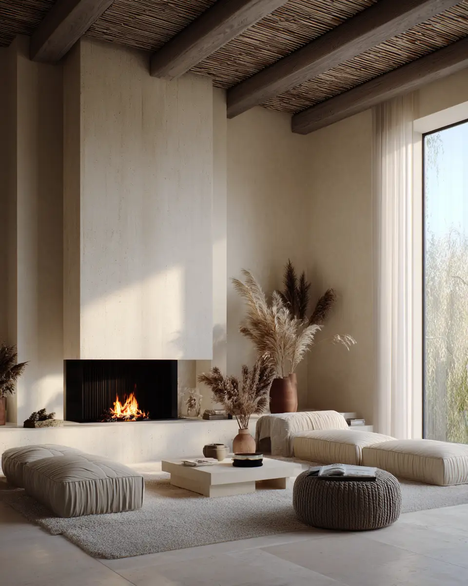 Cream Modern Living Room Decor Ideas