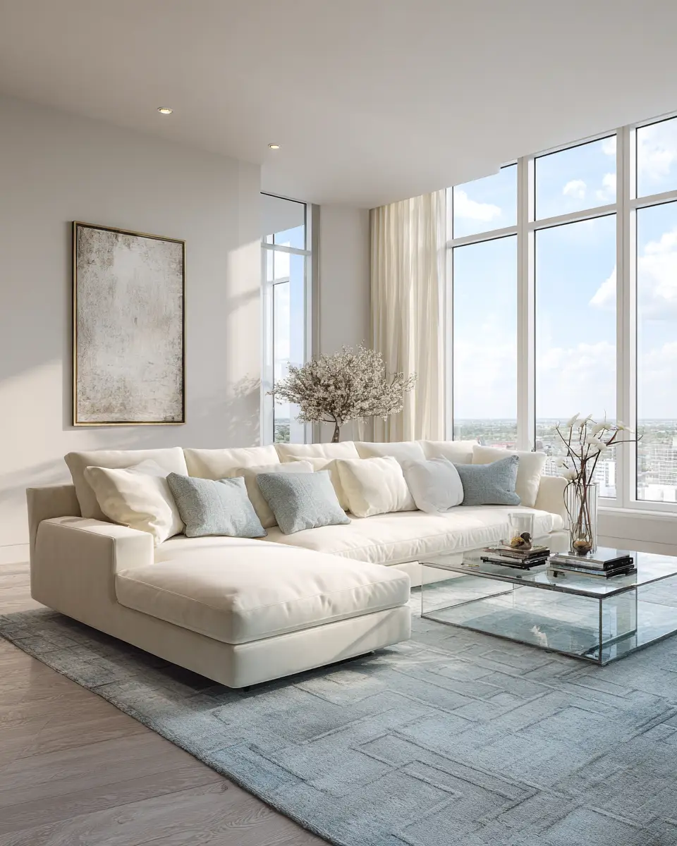 Cream Modern Living Room Decor Ideas