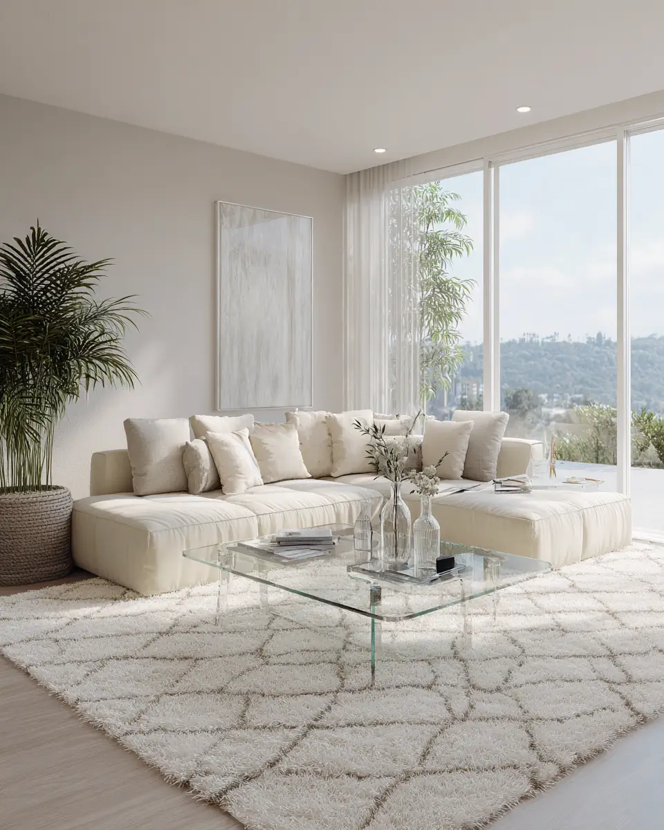 Cream Modern Living Room Decor Ideas