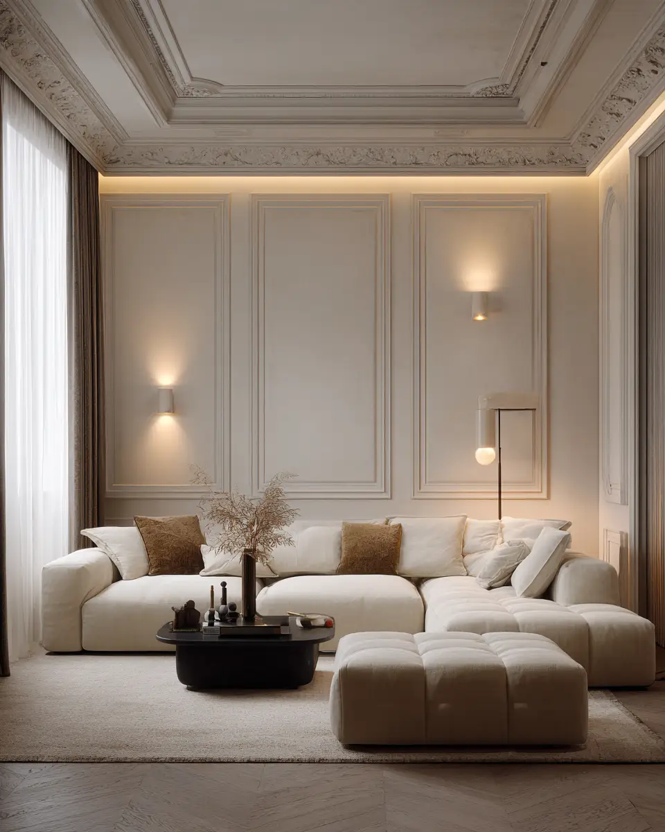 Cream Modern Living Room Decor Ideas