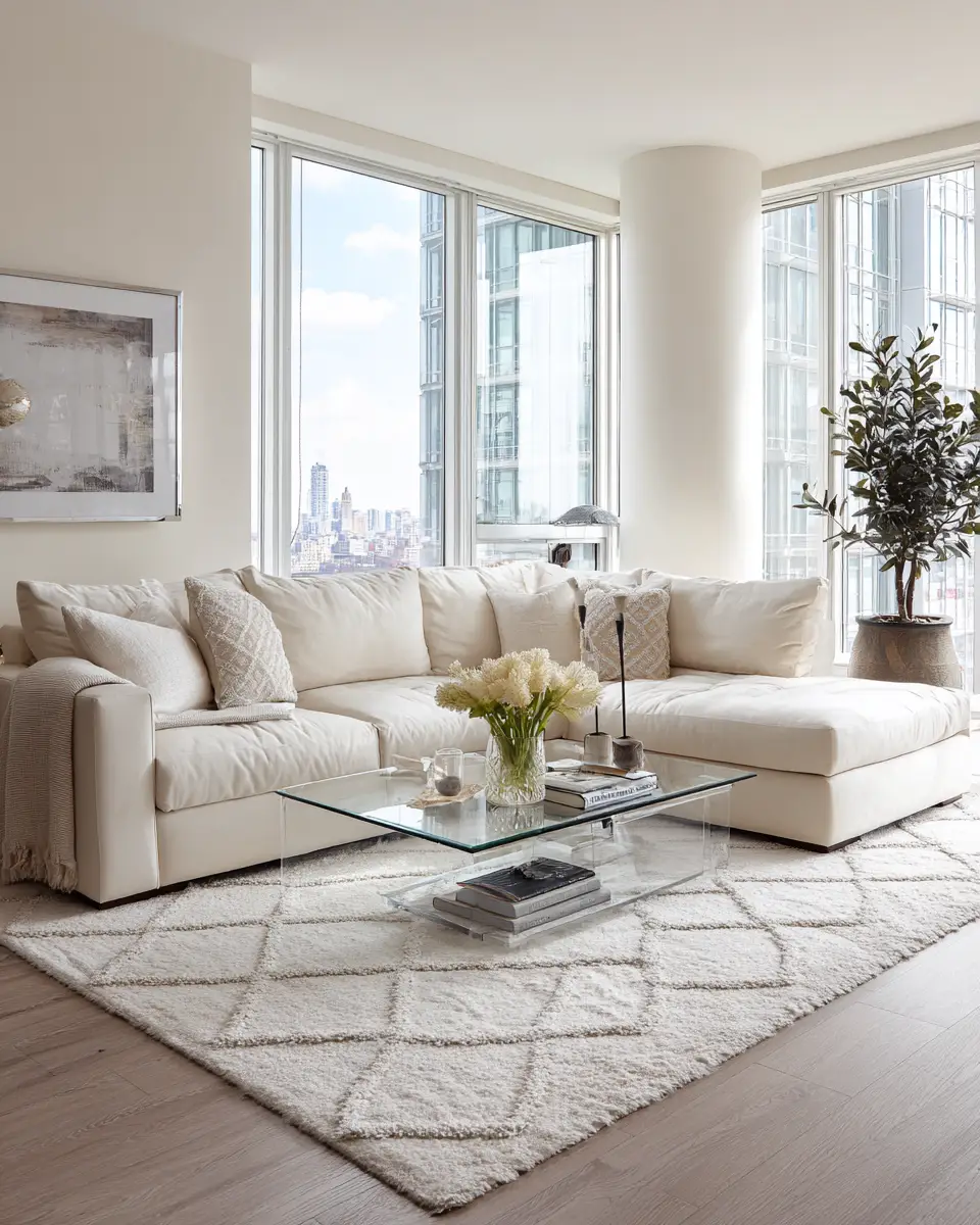 Cream Modern Living Room Decor Ideas