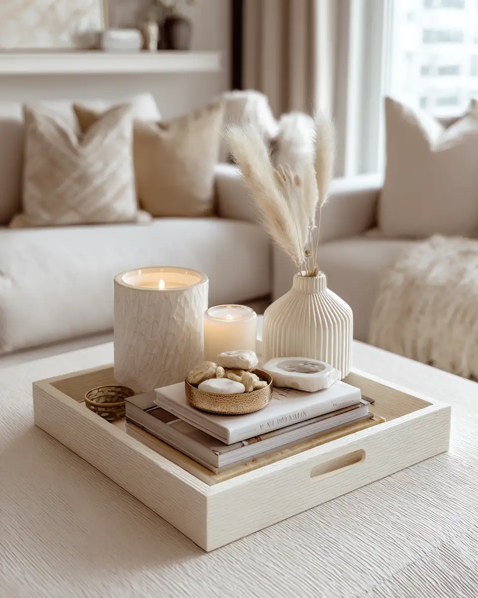 Cream Modern Living Room Decor Ideas