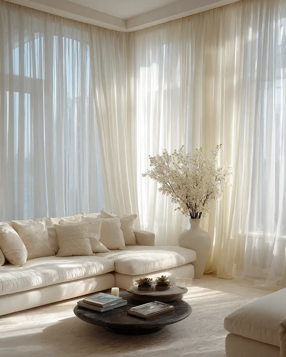 Cream Modern Living Room Decor Ideas