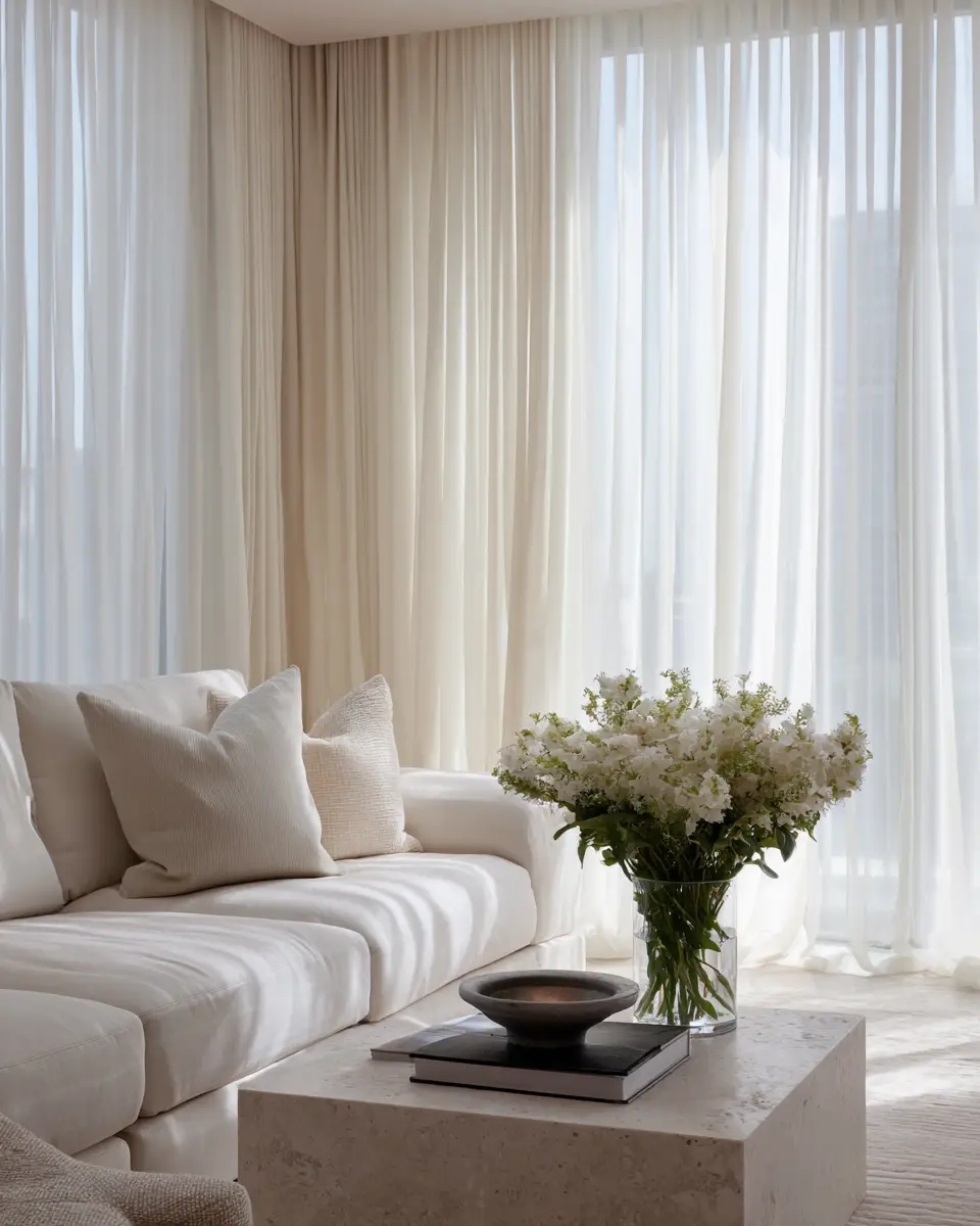 Cream Modern Living Room Decor Ideas