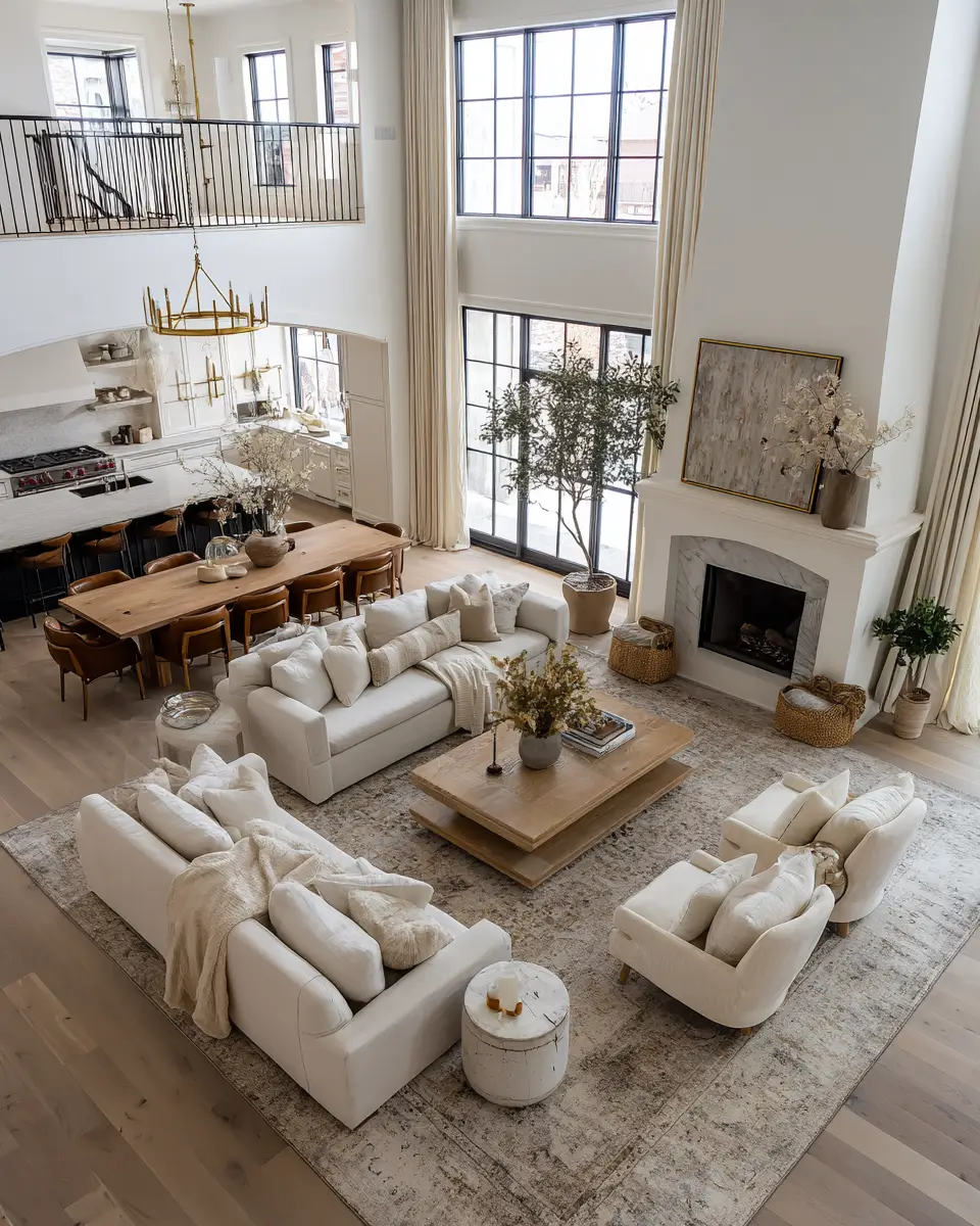 Cream Modern Living Room Decor Ideas