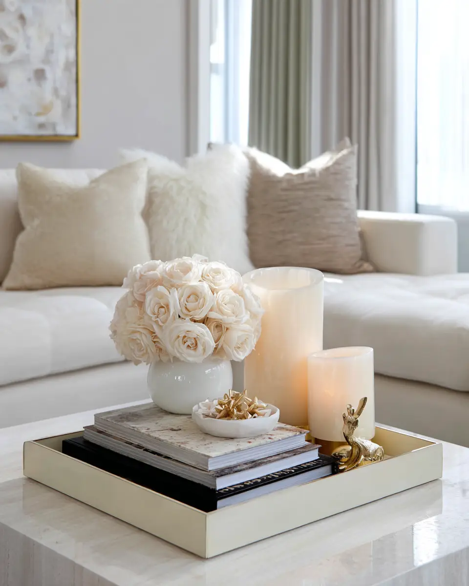 Cream Modern Living Room Decor Ideas