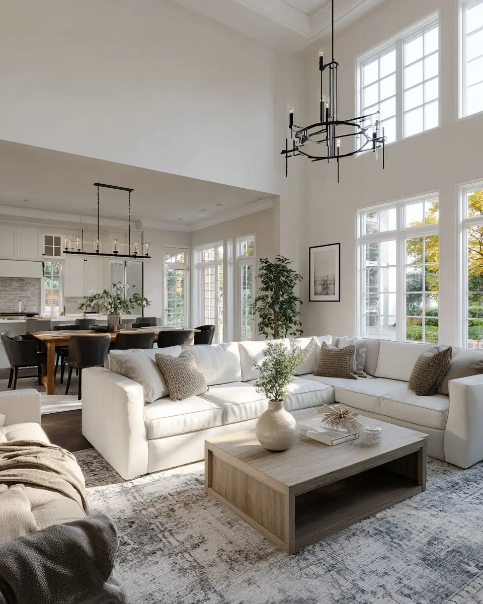 Cream Modern Living Room Decor Ideas