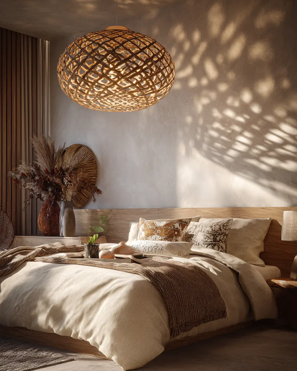 Cream Organic Modern Bedroom Decor Ideas - Featured