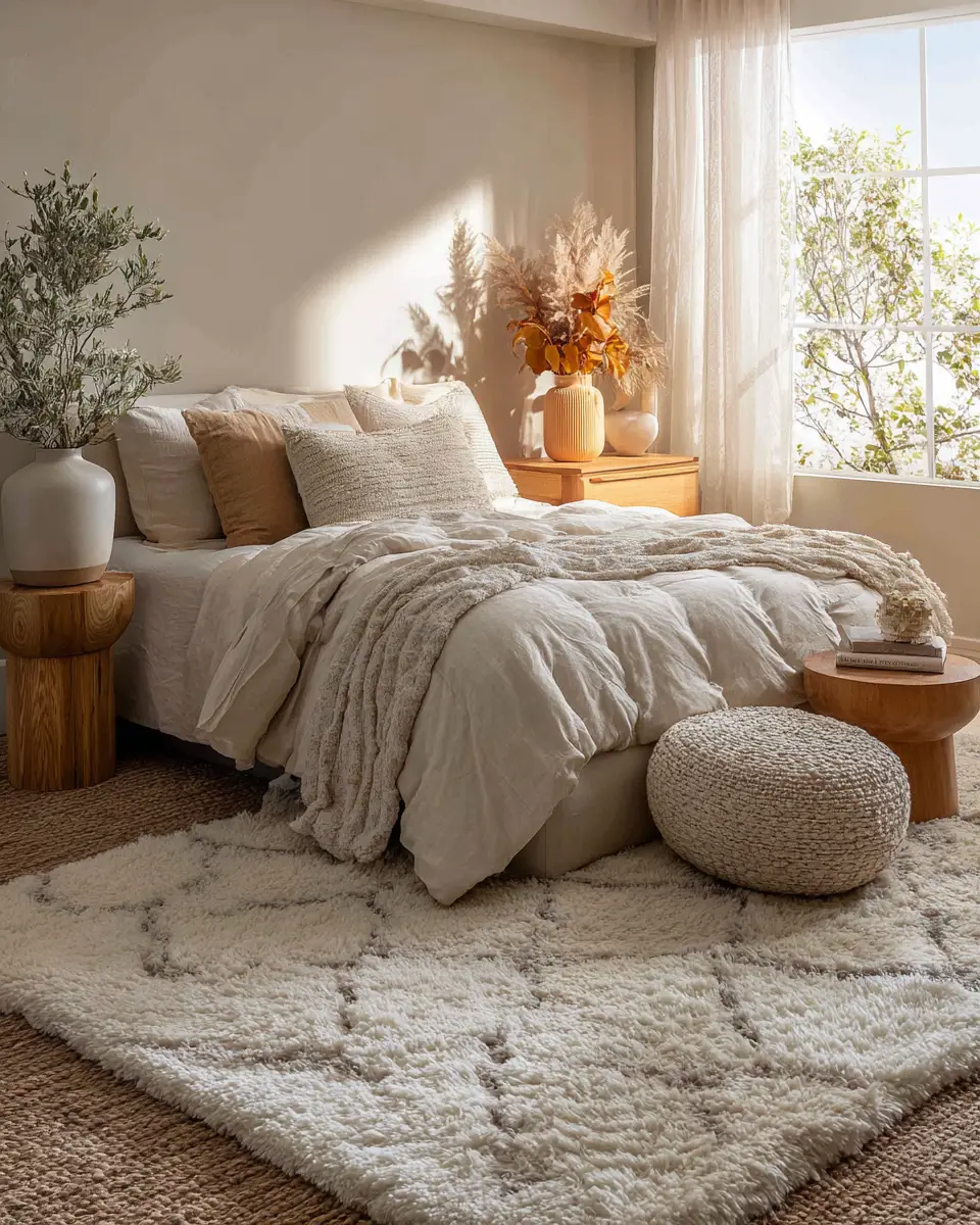 Cream Organic Modern Bedroom Decor Ideas