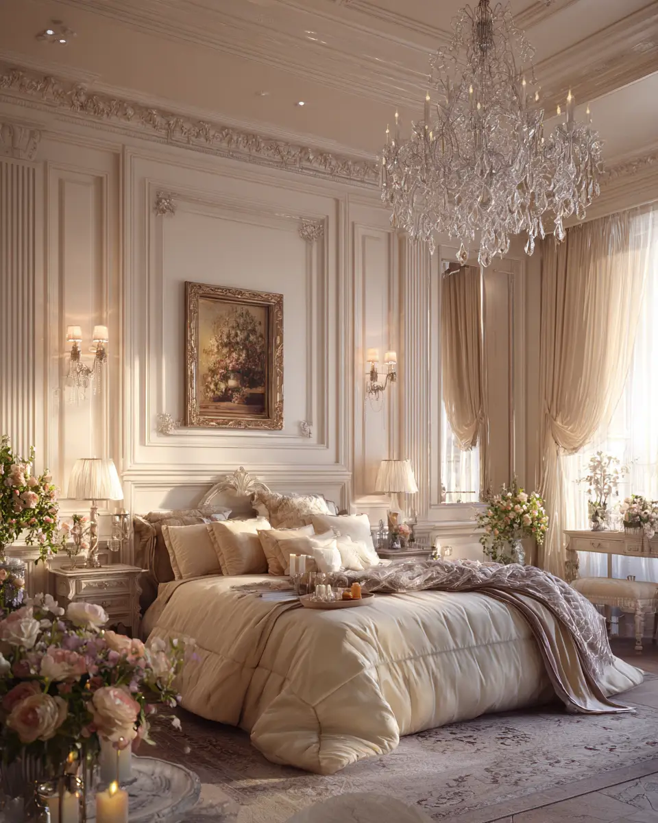 Cream Traditional Bedroom Decor Ideas