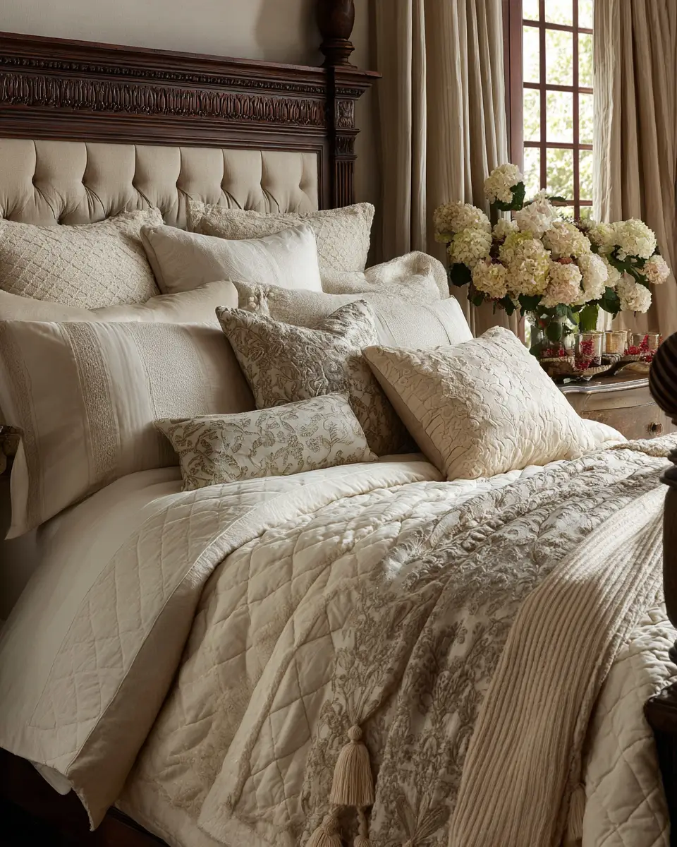 Cream Traditional Bedroom Decor Ideas
