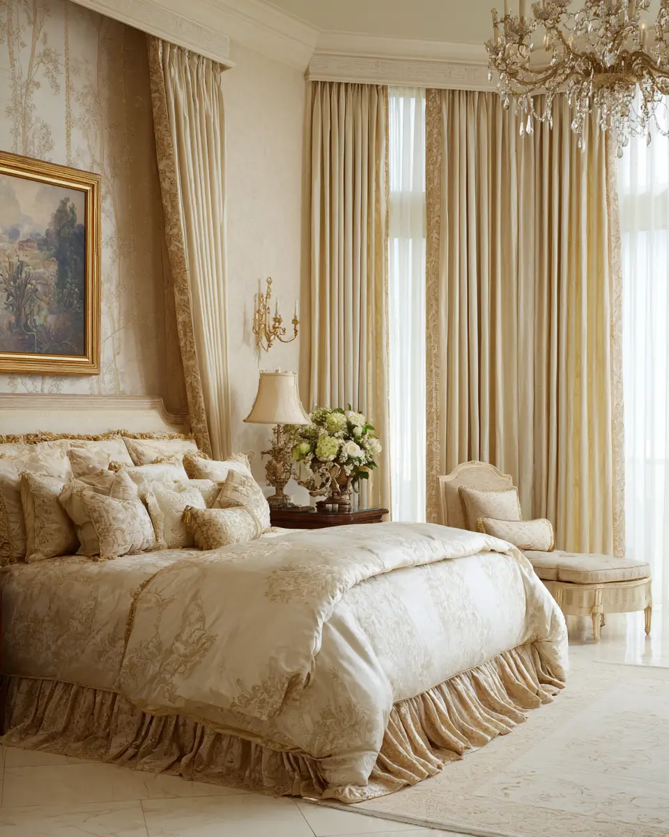 Cream Traditional Bedroom Decor Ideas