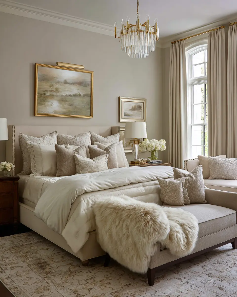 Cream Traditional Bedroom Decor Ideas