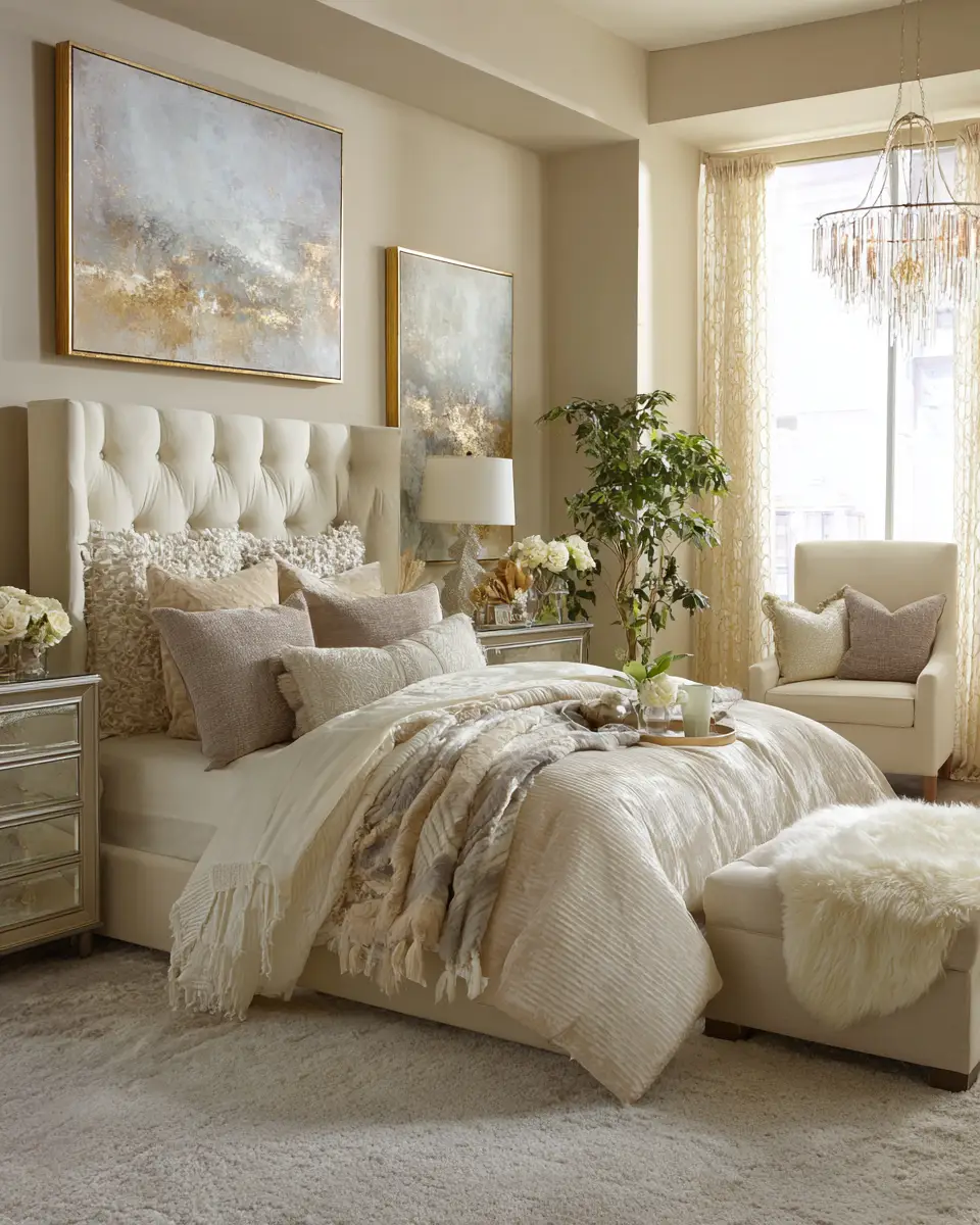 Cream Traditional Bedroom Decor Ideas