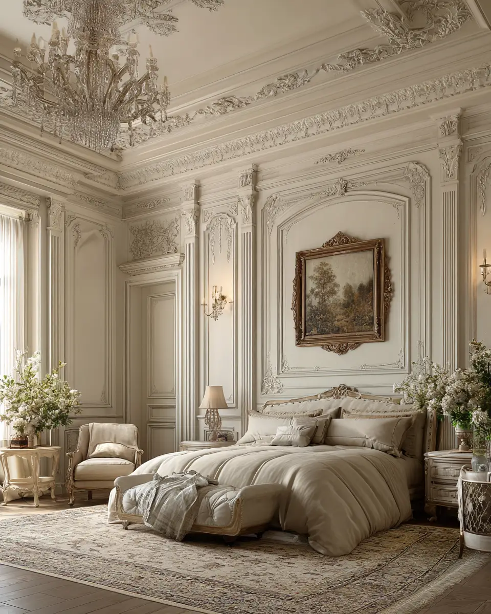 Cream Traditional Bedroom Decor Ideas