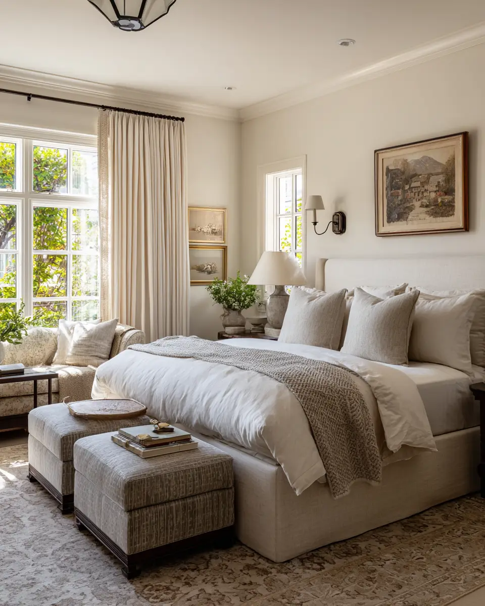 Cream Traditional Bedroom Decor Ideas