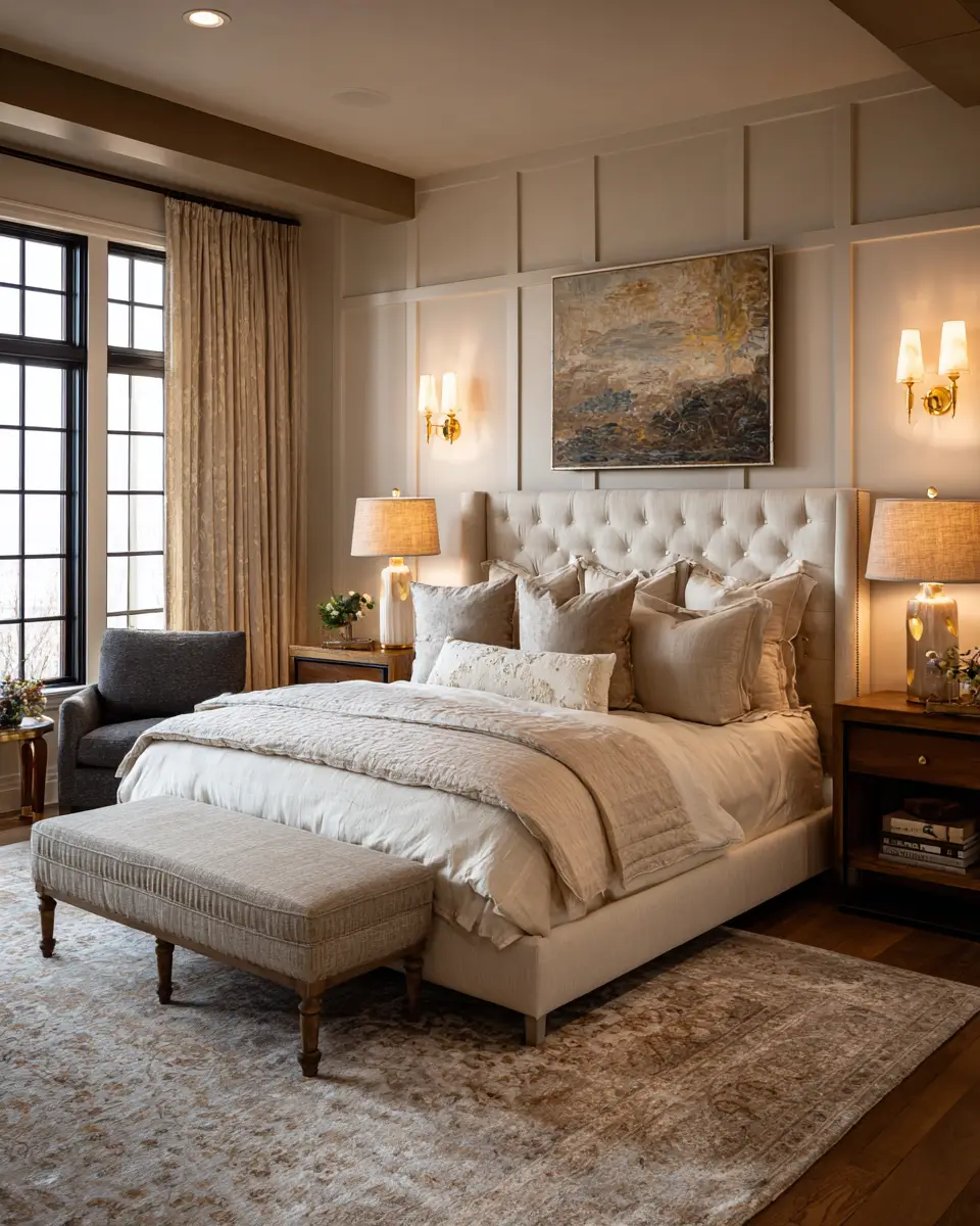 Cream Traditional Bedroom Decor Ideas