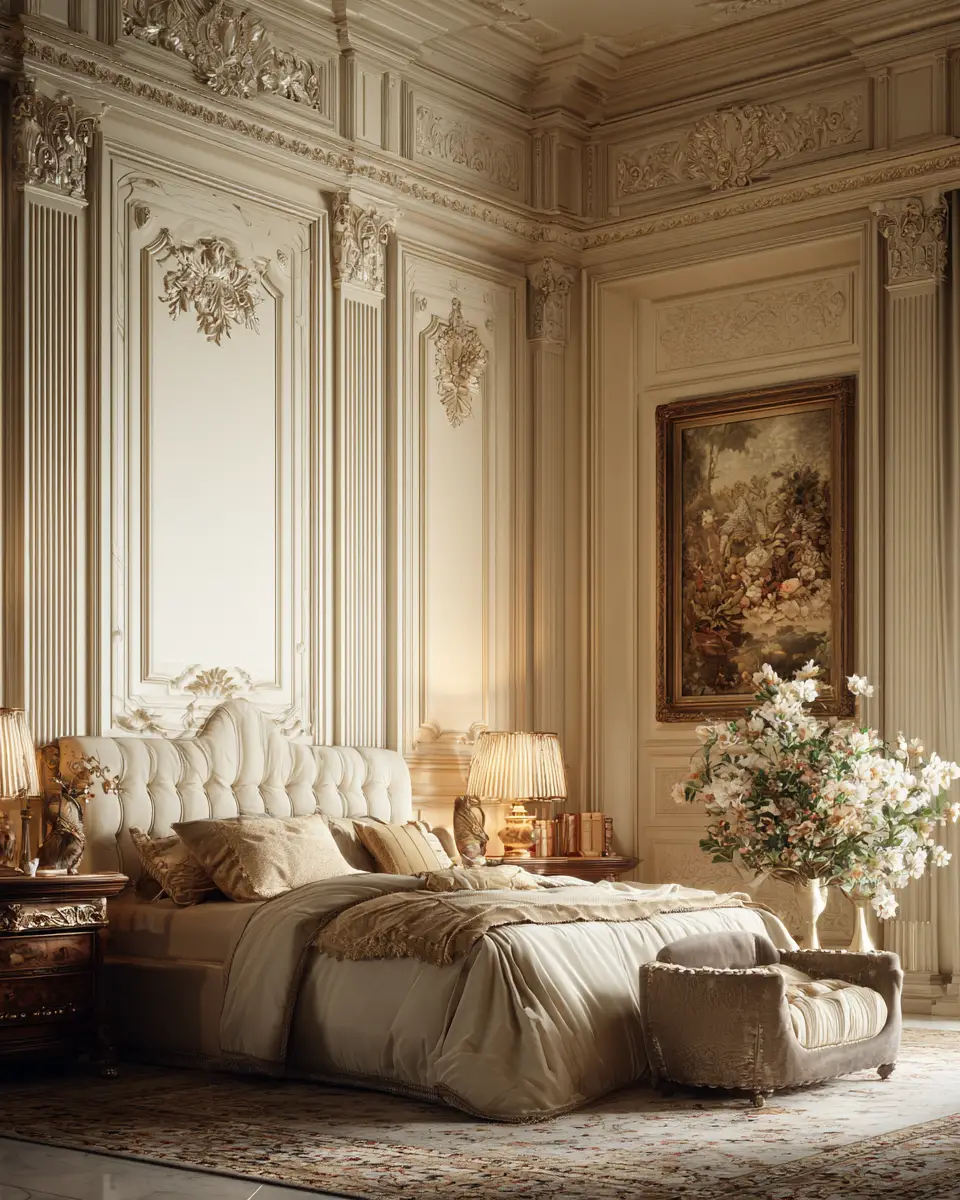 Cream Traditional Bedroom Decor Ideas