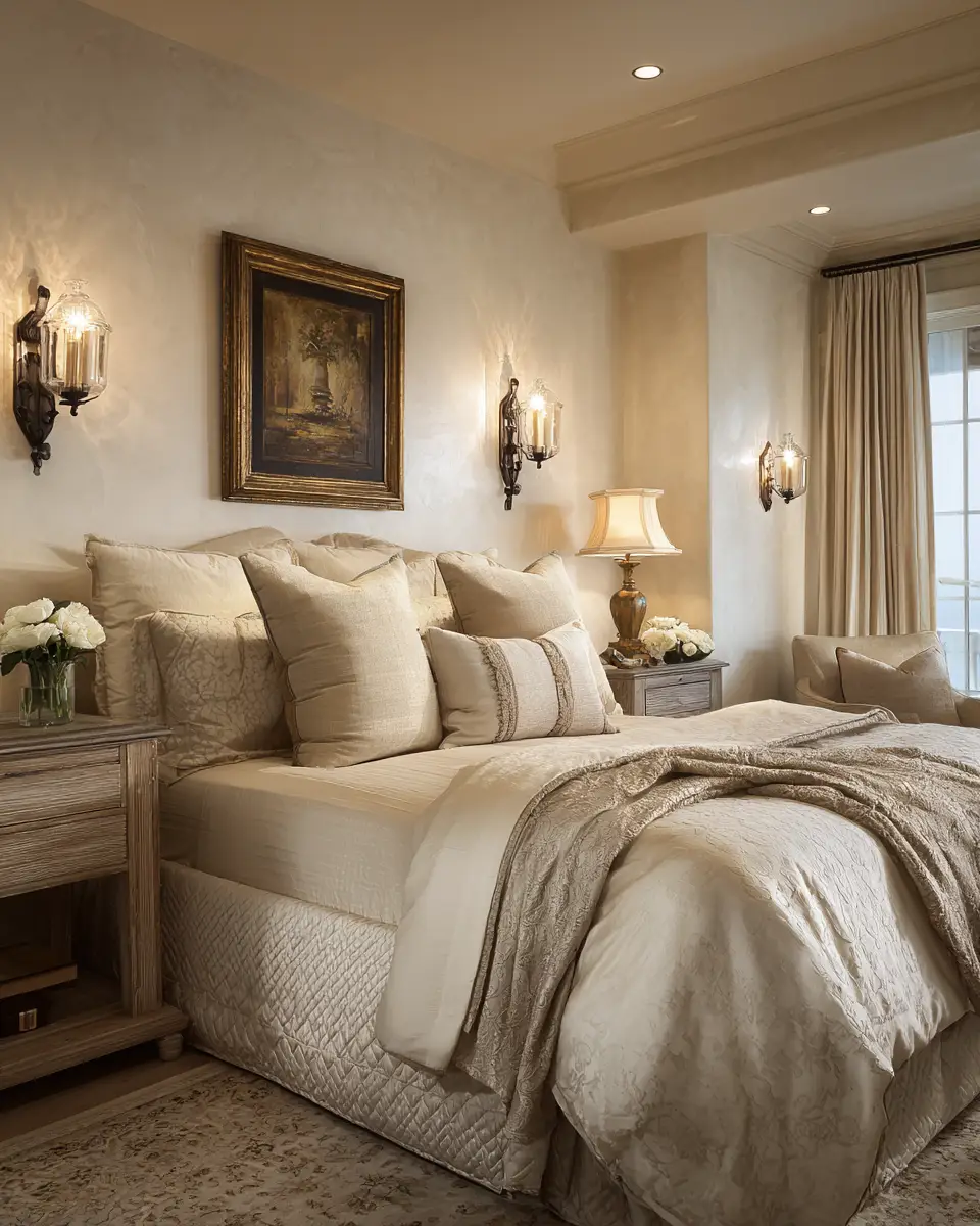 Cream Traditional Bedroom Decor Ideas