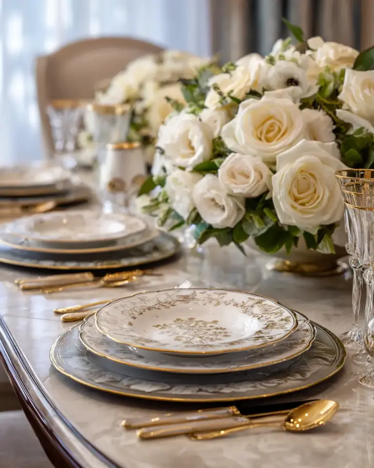 Cream Traditional Dining Room Decor Ideas - Featured