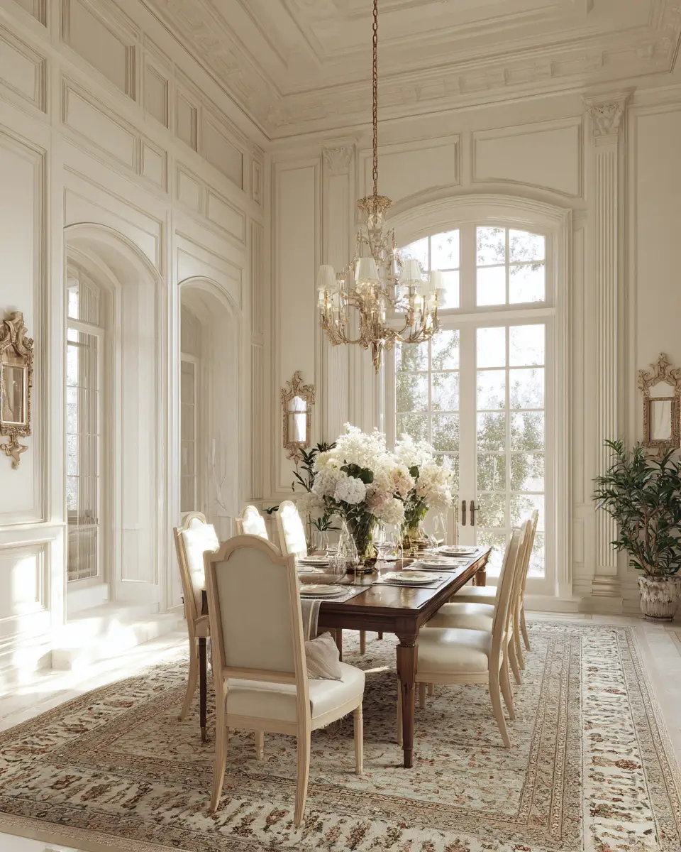 Cream Traditional Dining Room Decor Ideas