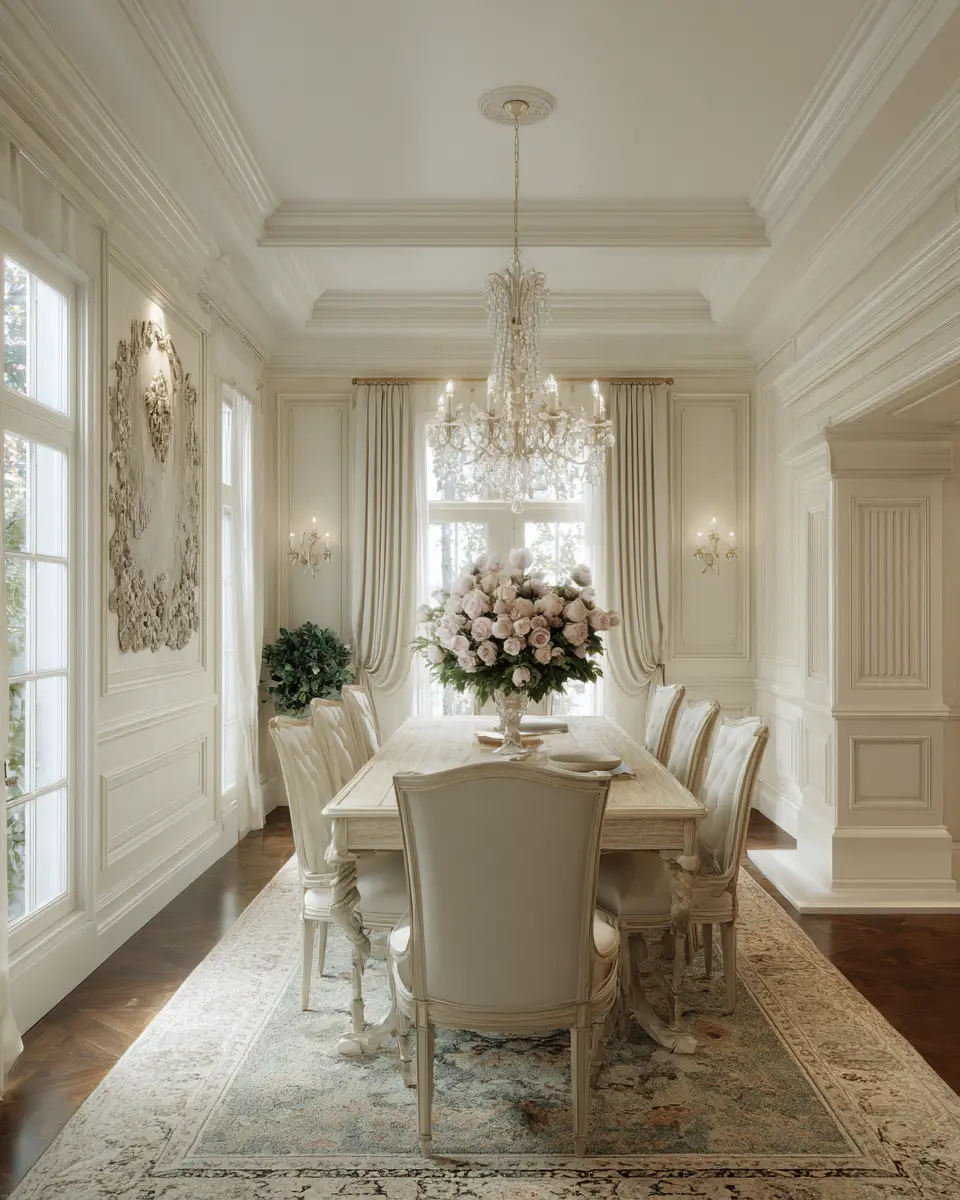 Cream Traditional Dining Room Decor Ideas