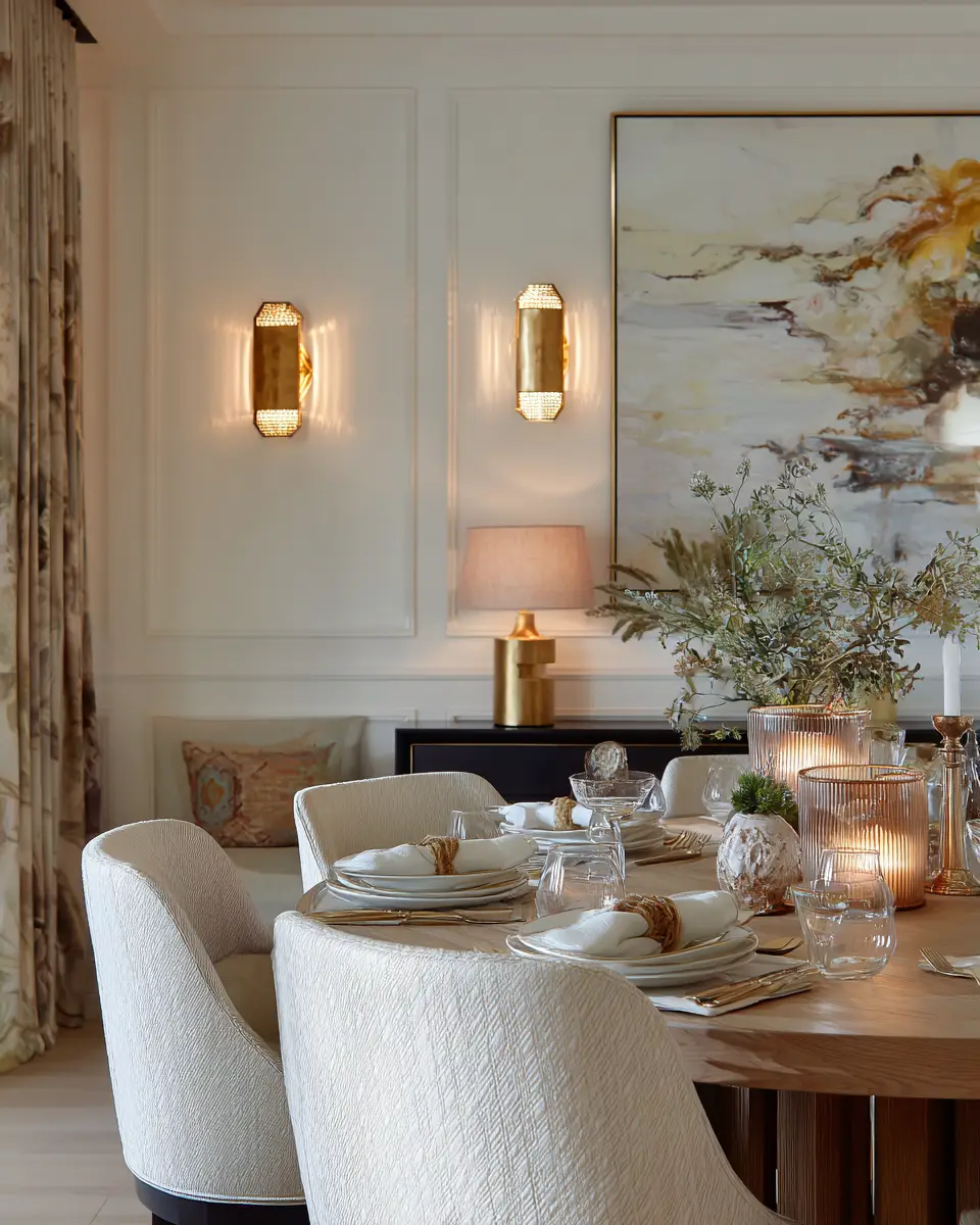 Cream Traditional Dining Room Decor Ideas