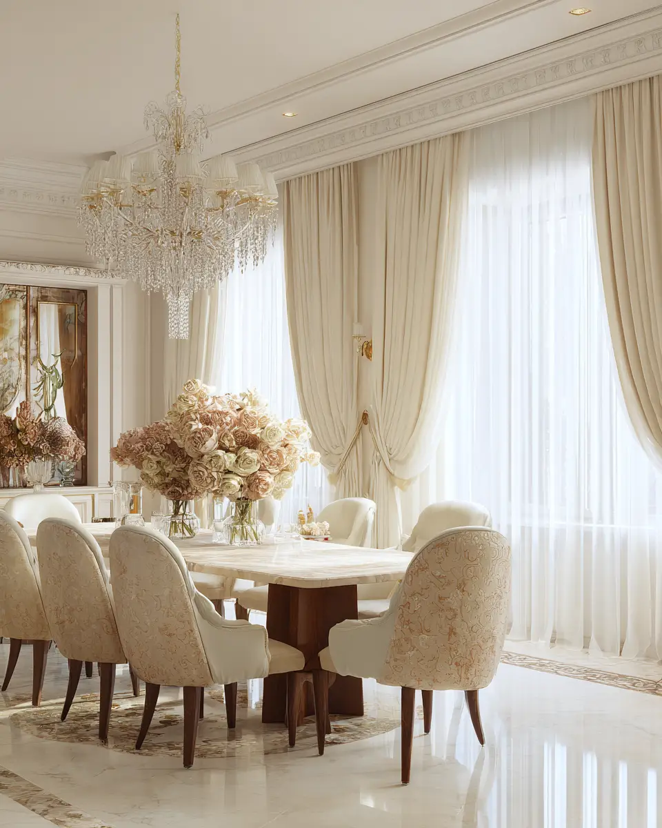 Cream Traditional Dining Room Decor Ideas