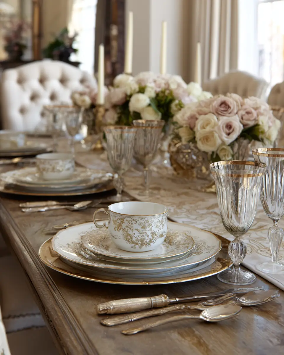 Cream Traditional Dining Room Decor Ideas