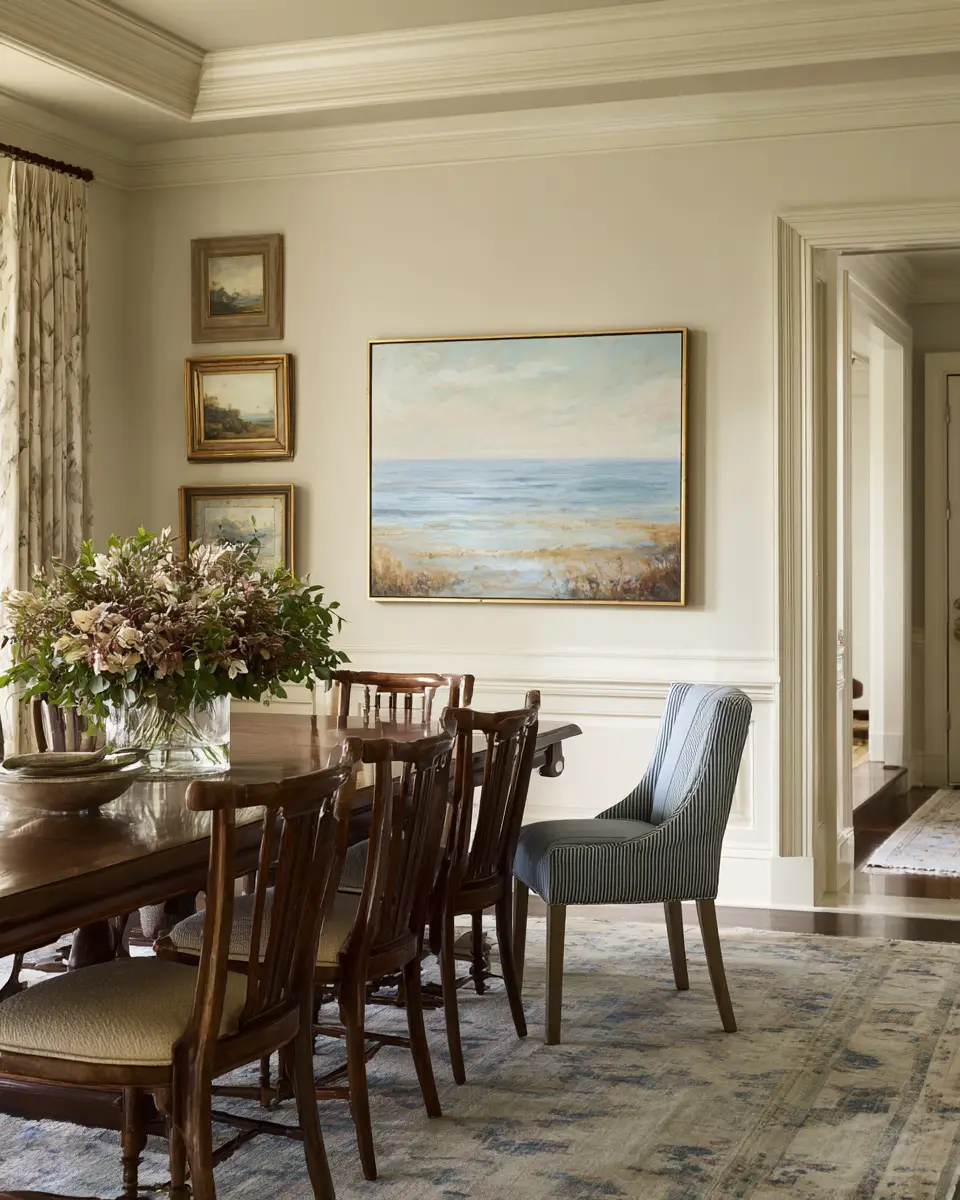 Cream Traditional Dining Room Decor Ideas