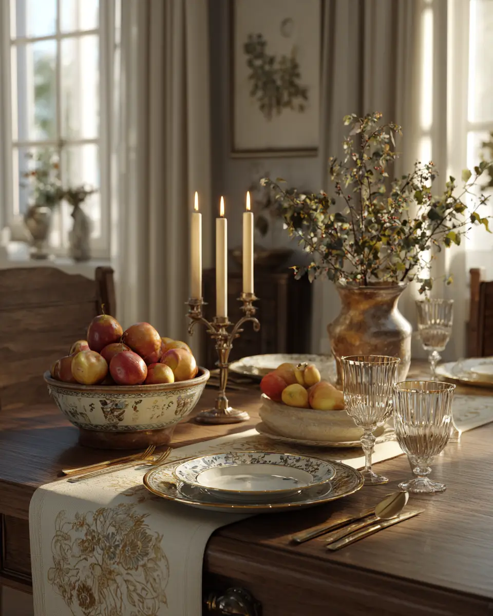 Cream Traditional Dining Room Decor Ideas