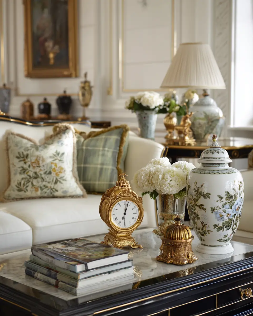 Cream Traditional Living Room Decor Ideas