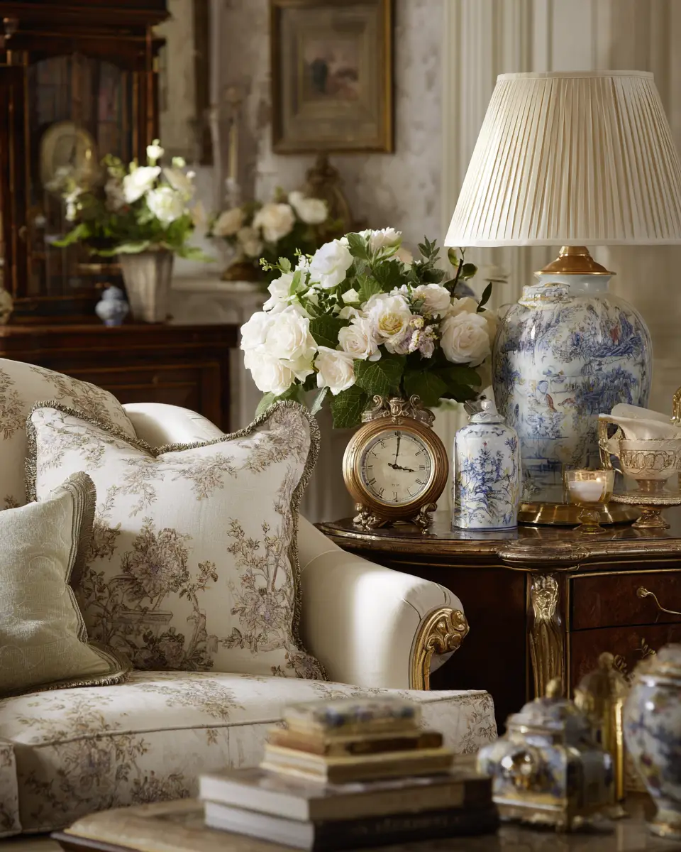 Cream Traditional Living Room Decor Ideas