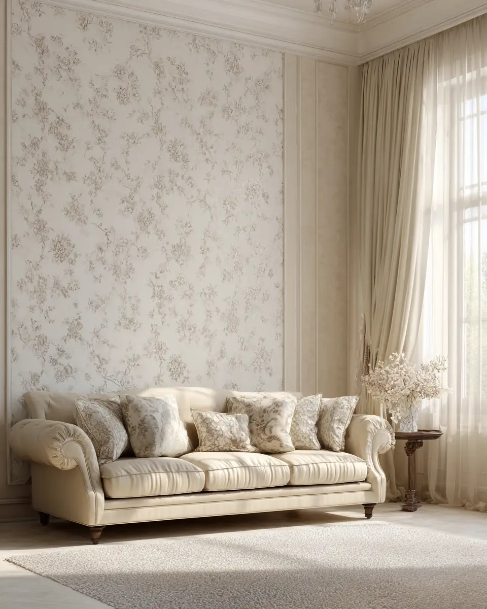 Cream Traditional Living Room Decor Ideas