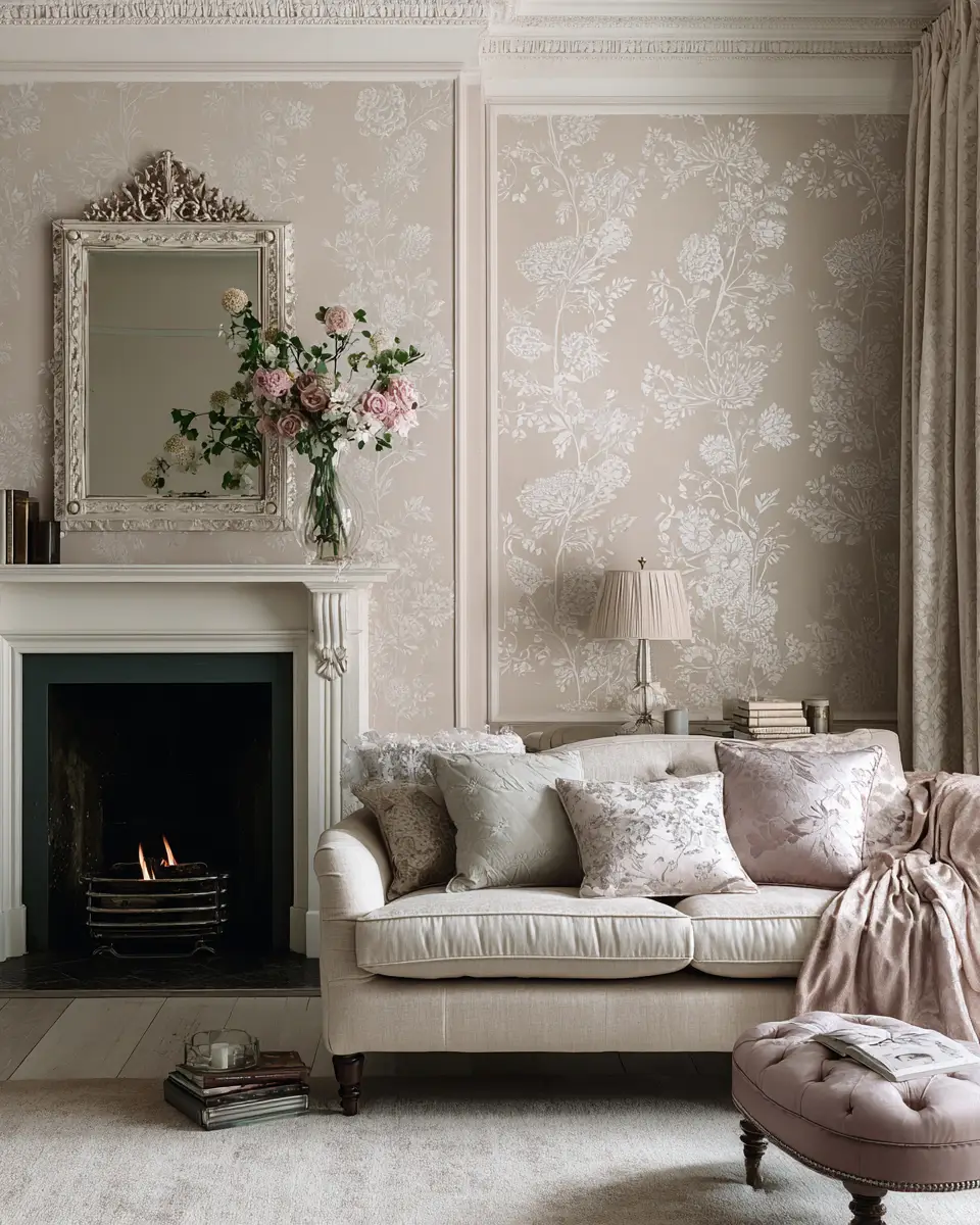 Cream Traditional Living Room Decor Ideas