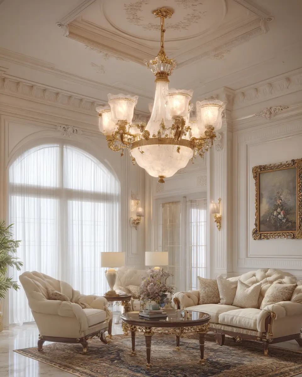 Cream Traditional Living Room Decor Ideas