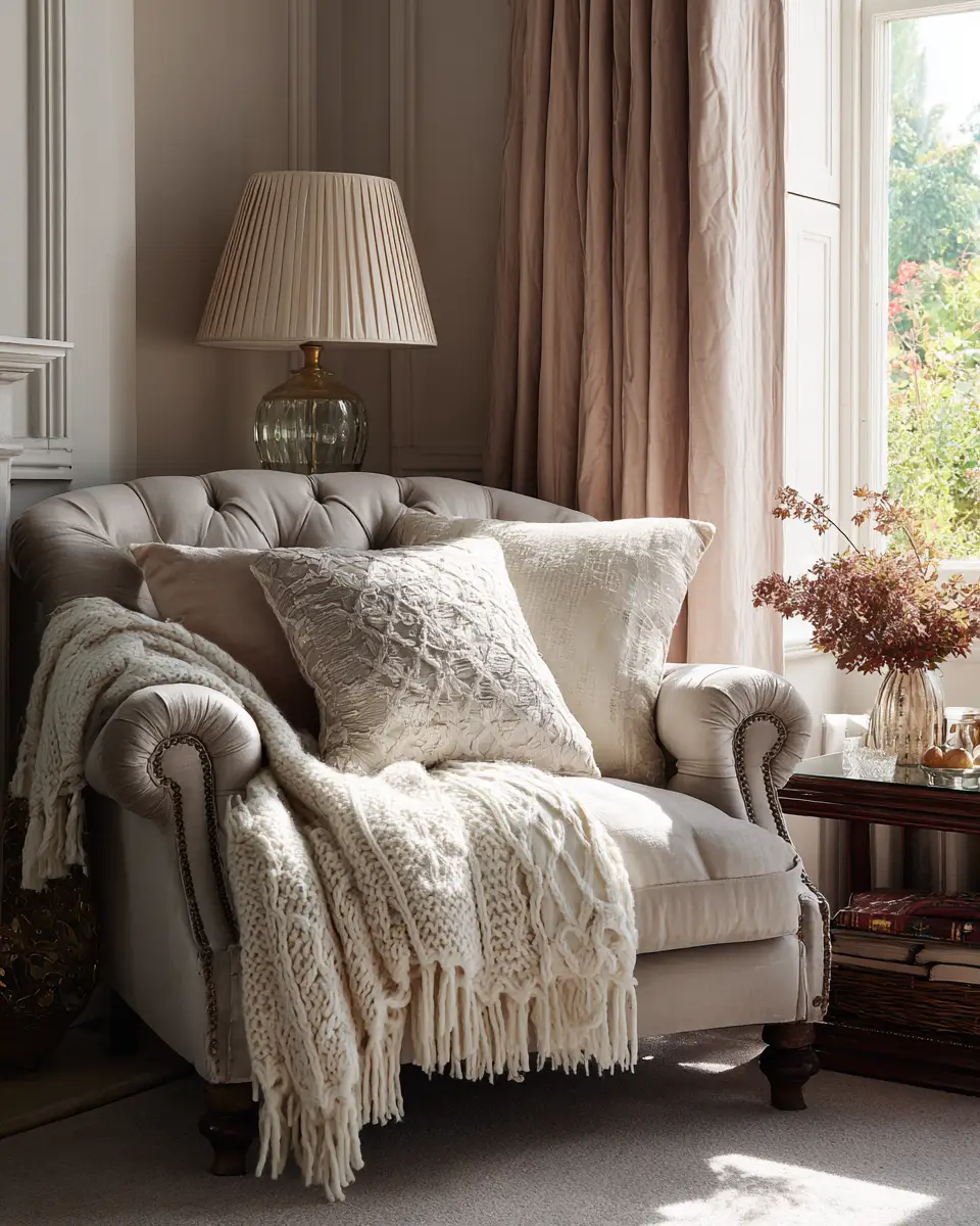 Cream Traditional Living Room Decor Ideas