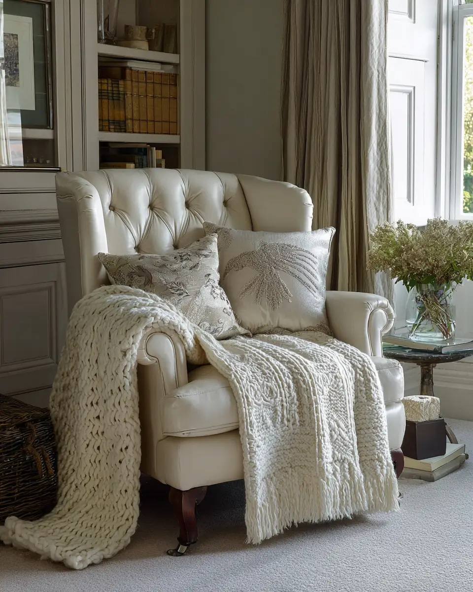 Cream Traditional Living Room Decor Ideas