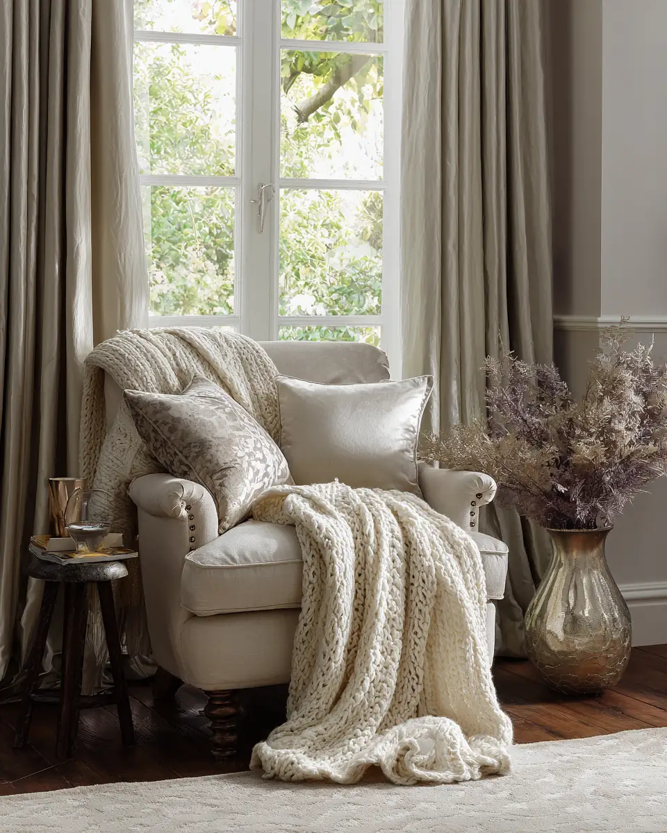 Cream Traditional Living Room Decor Ideas