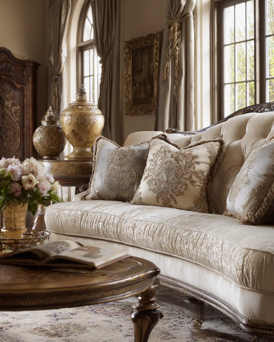 Cream Traditional Living Room Decor Ideas