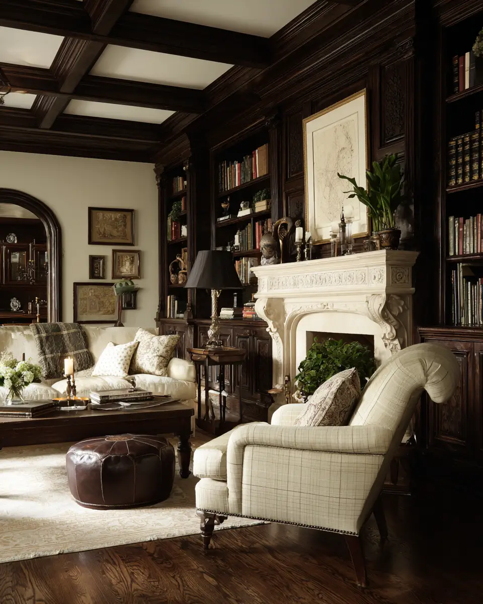 Cream Traditional Living Room Decor Ideas