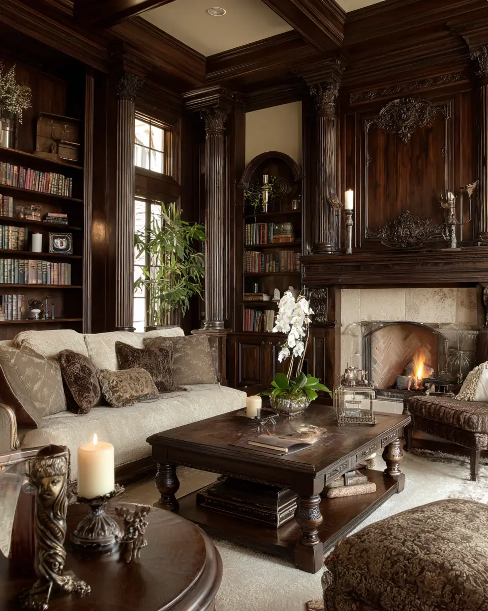 Cream Traditional Living Room Decor Ideas