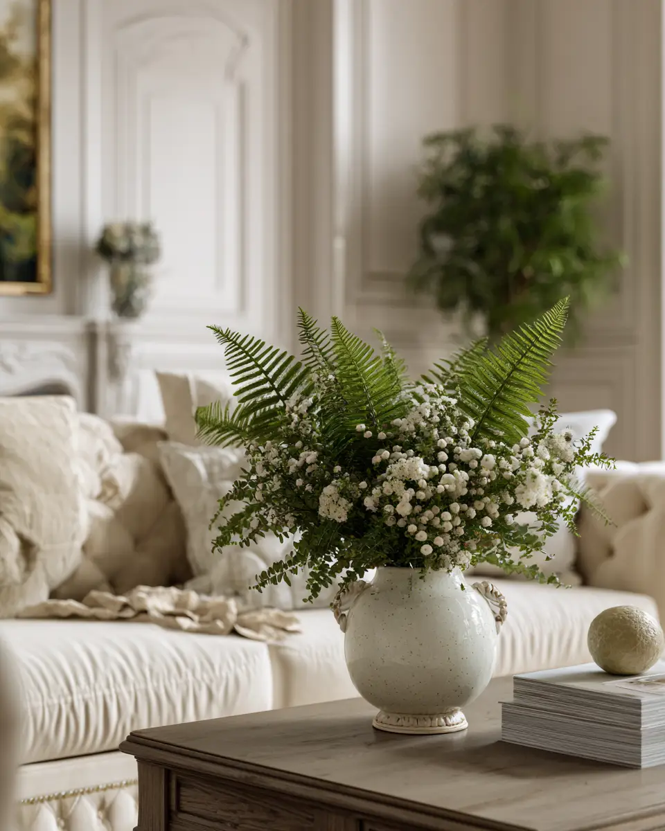 Cream Traditional Living Room Decor Ideas