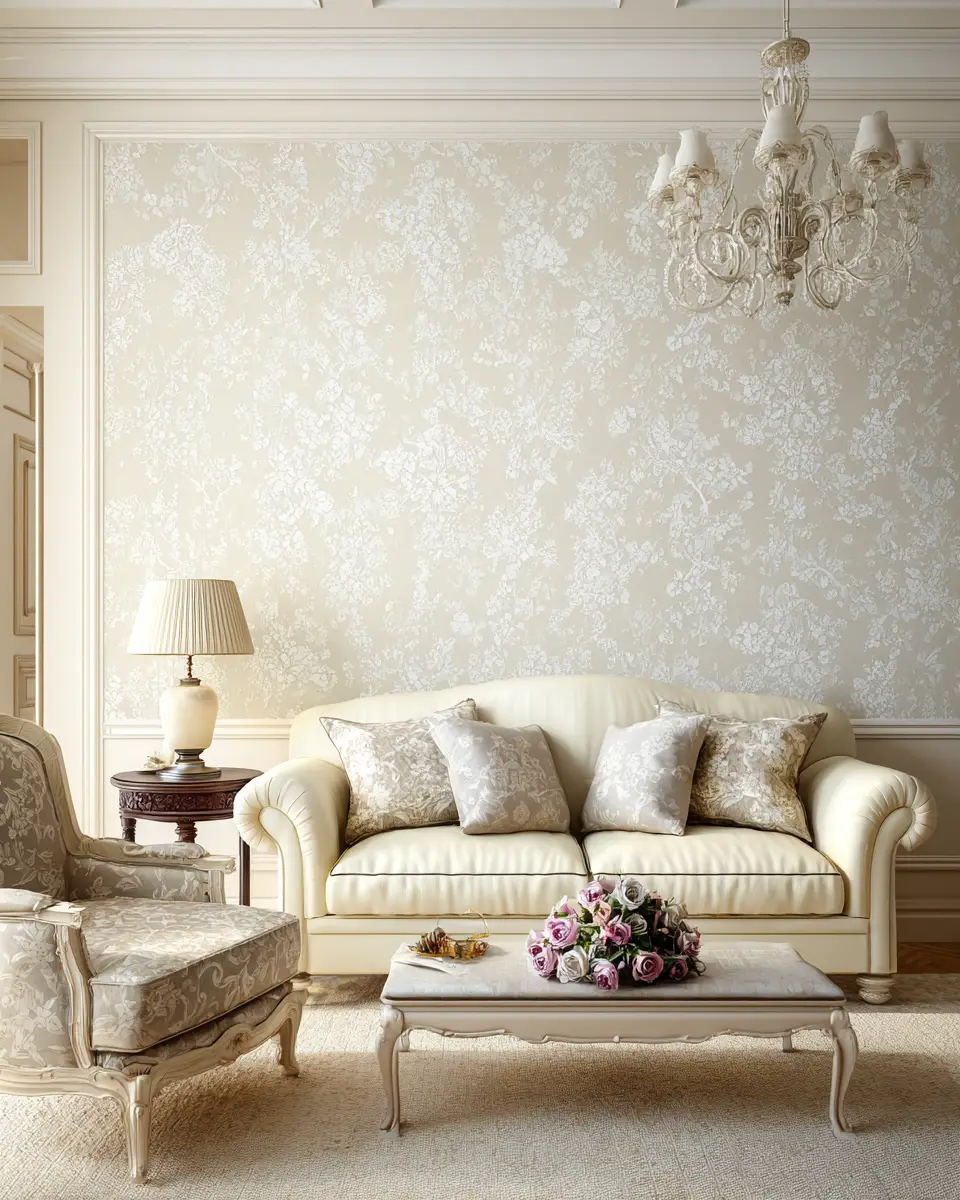 Cream Traditional Living Room Decor Ideas