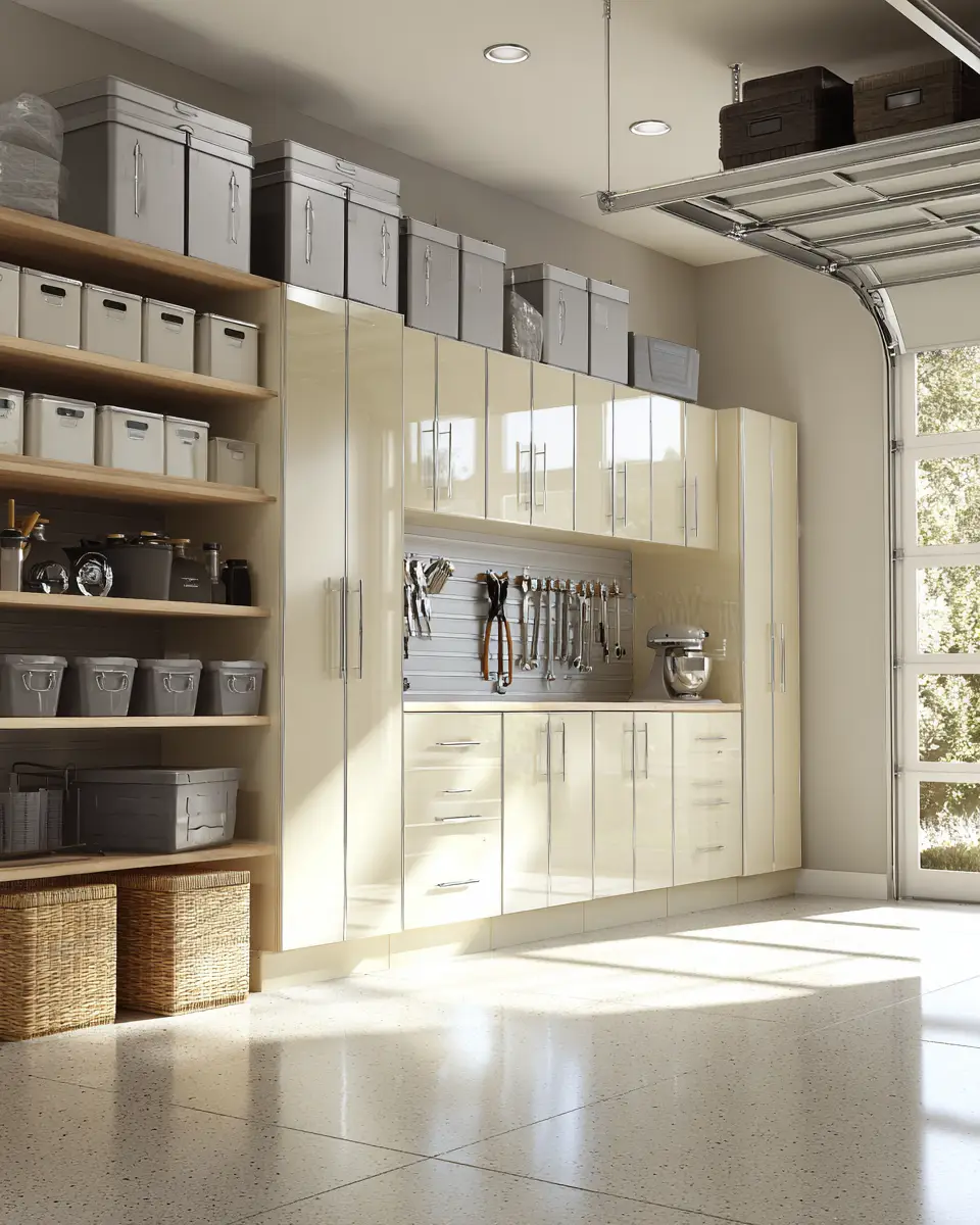 Cream Transitional Garage Decor Ideas