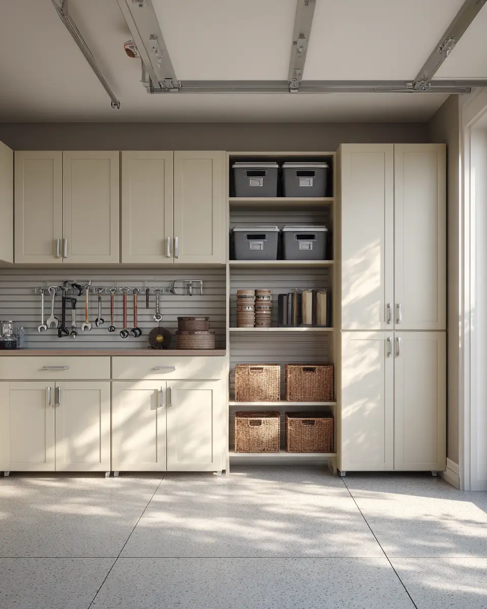 Cream Transitional Garage Decor Ideas