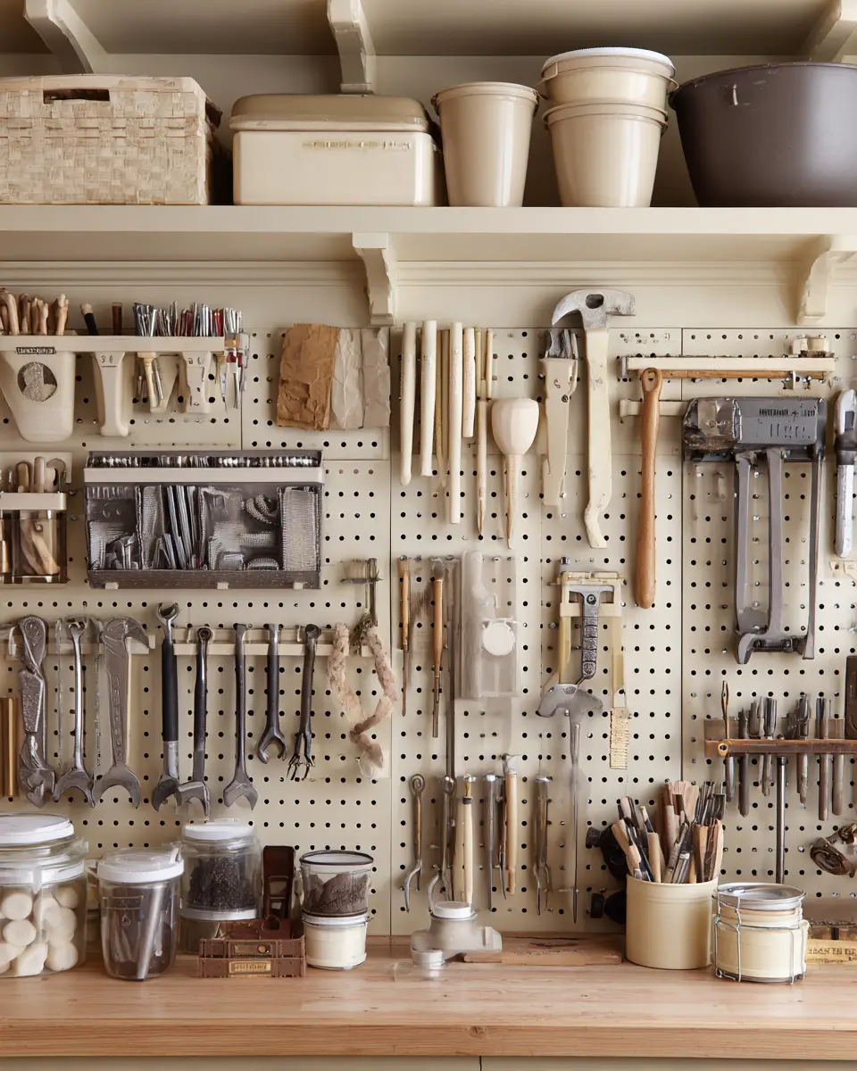 Cream Transitional Garage Decor Ideas