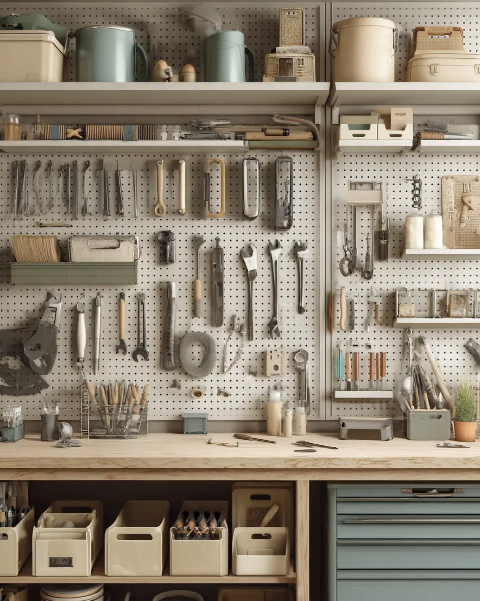 Cream Transitional Garage Decor Ideas